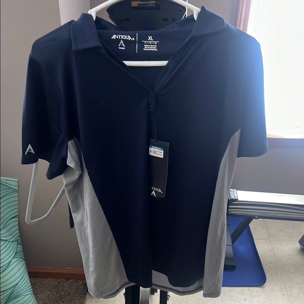 Antigua women’s Navy and Gray Shirt size xl - nwt